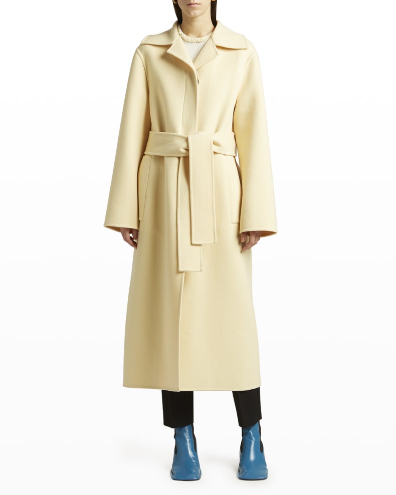 Single-Breasted Belted Wool Coat