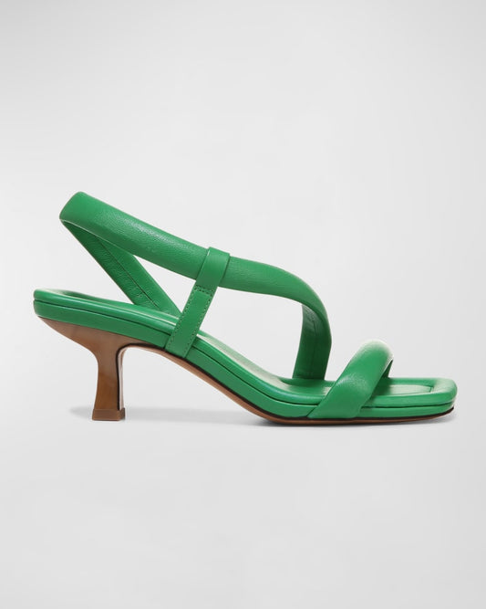 Tubular Leather Slingback Sandals